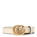 Gucci Calfskin Double G 20mm Belt 80 32 Mystic White