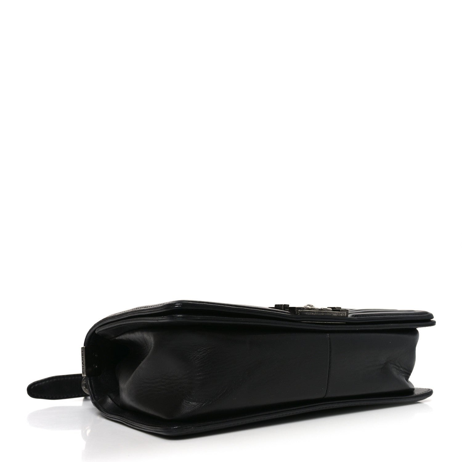 Chanel Calfskin Pleated Medium Boy Flap Black