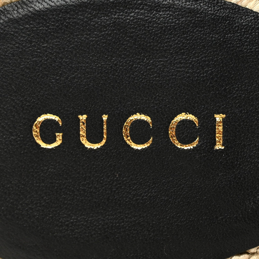 Gucci Nappa Matelasse GG Marmont Espadrille Slippers 36 Black