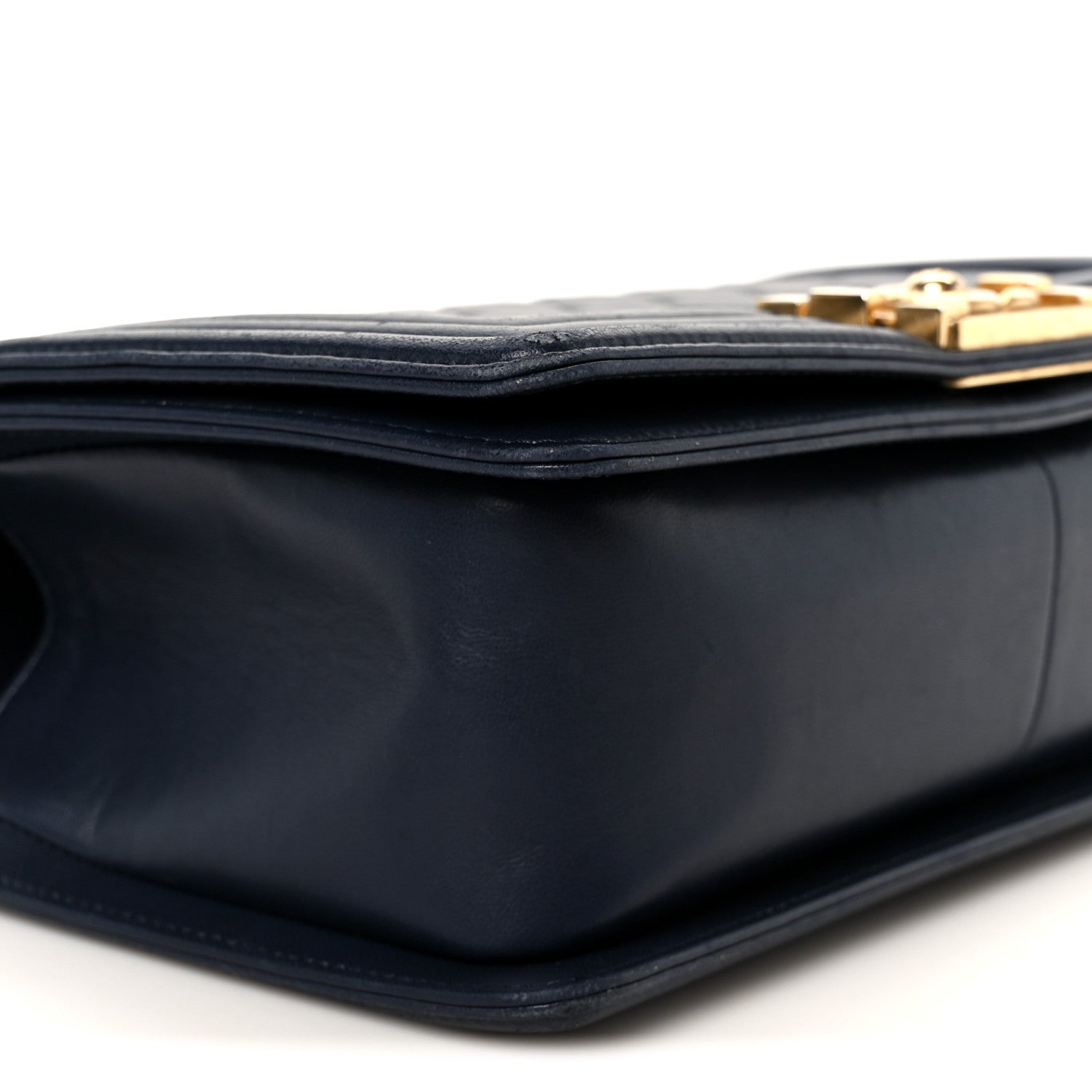 Chanel Lambskin Quilted Medium Boy Flap Dark Navy