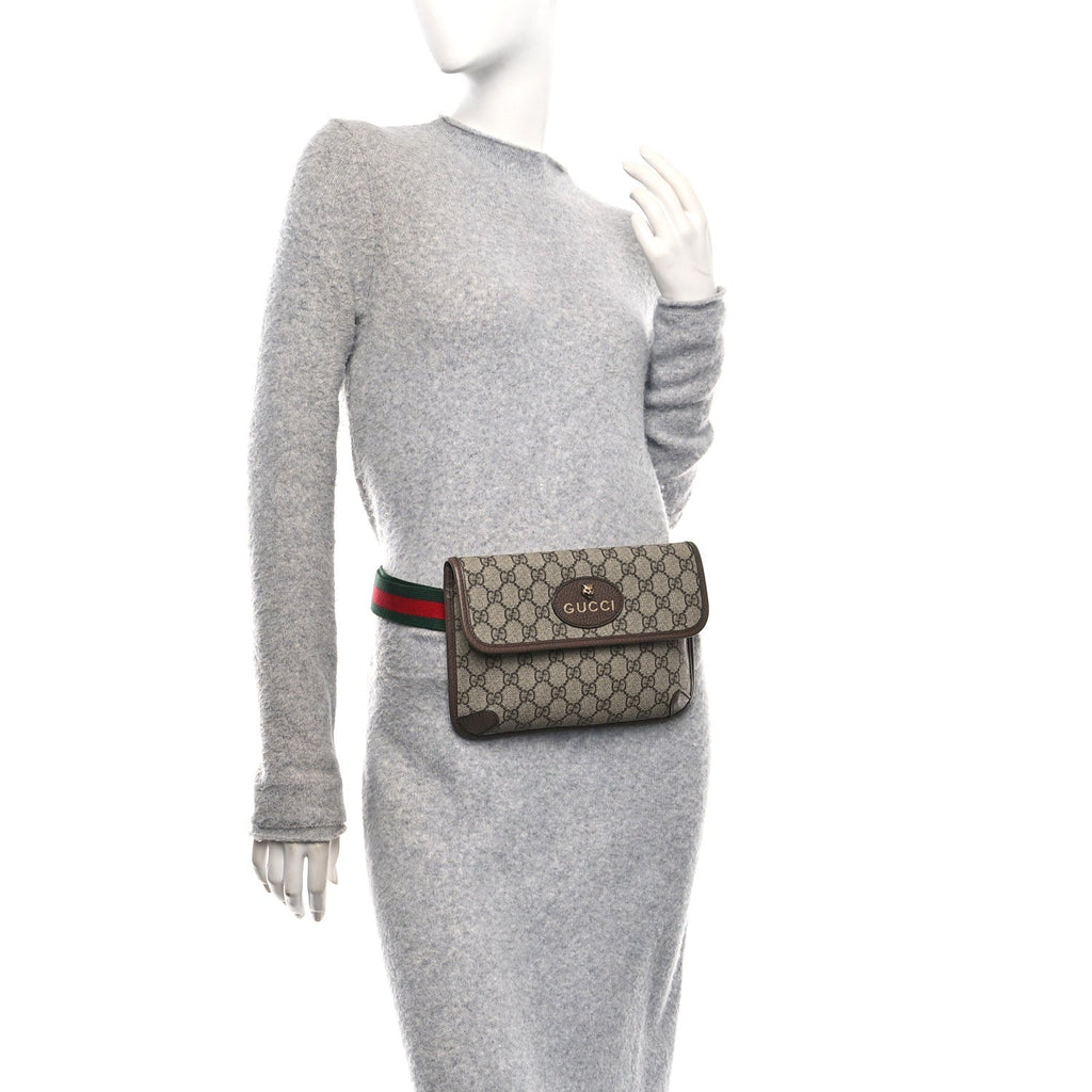 Gucci GG Supreme Monogram Neo Vintage Web Belt Bag Brown