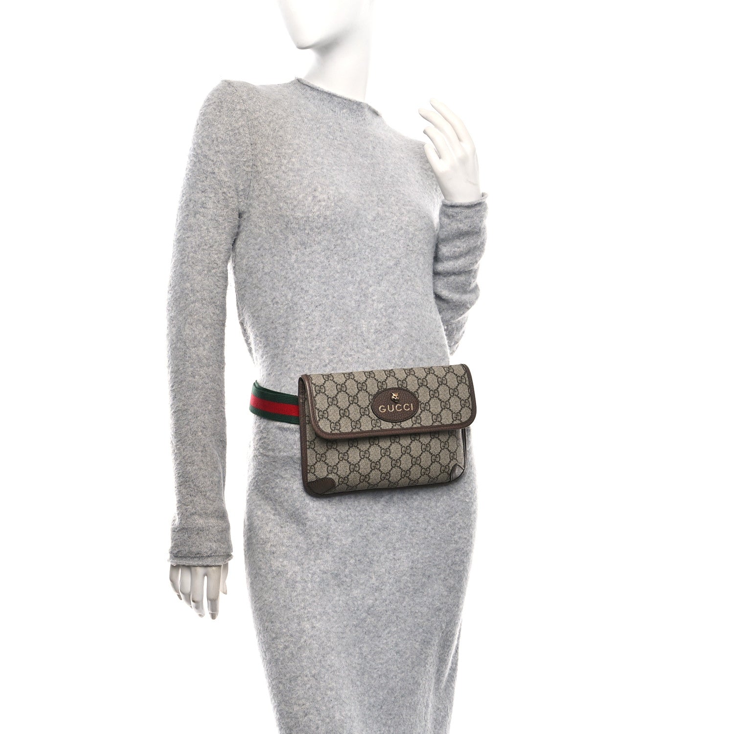 Gucci GG Supreme Monogram Neo Vintage Web Belt Bag Brown