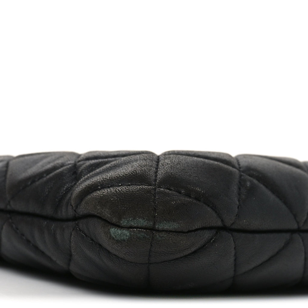 Lambskin Quilted Large Cosmetic Case Black