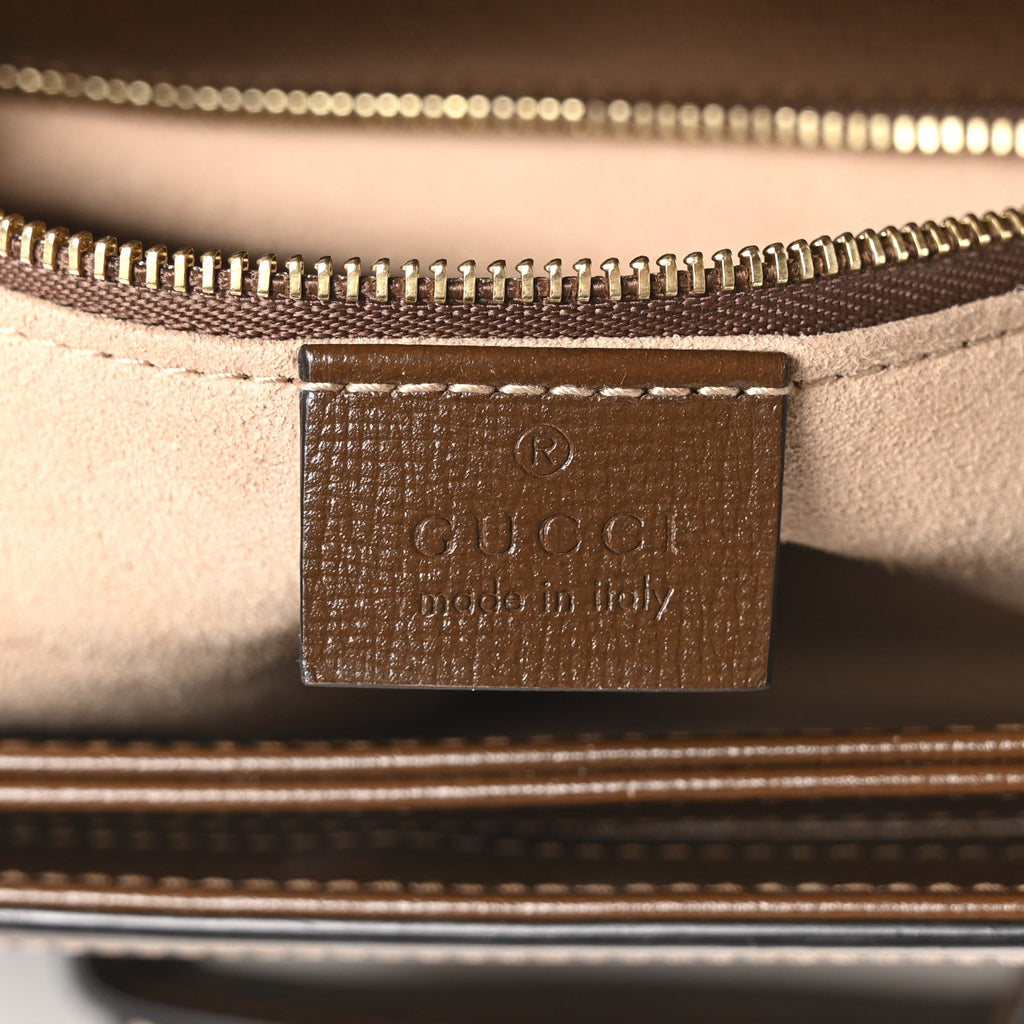 Gucci GG Supreme Monogram Horsebit 1955 Shoulder Bag Beige Brown Sugar