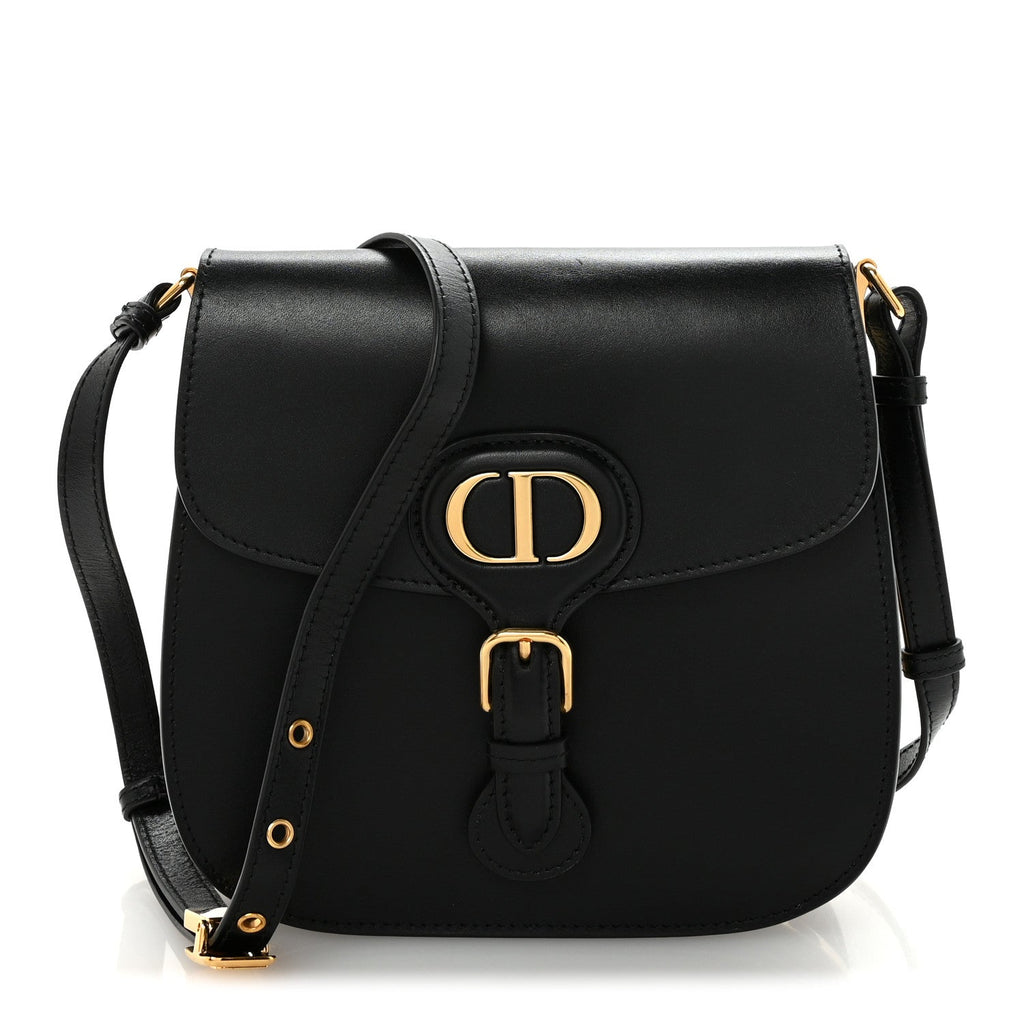 Christian Dior Box Calfskin Medium Bobby Frame Flap Black