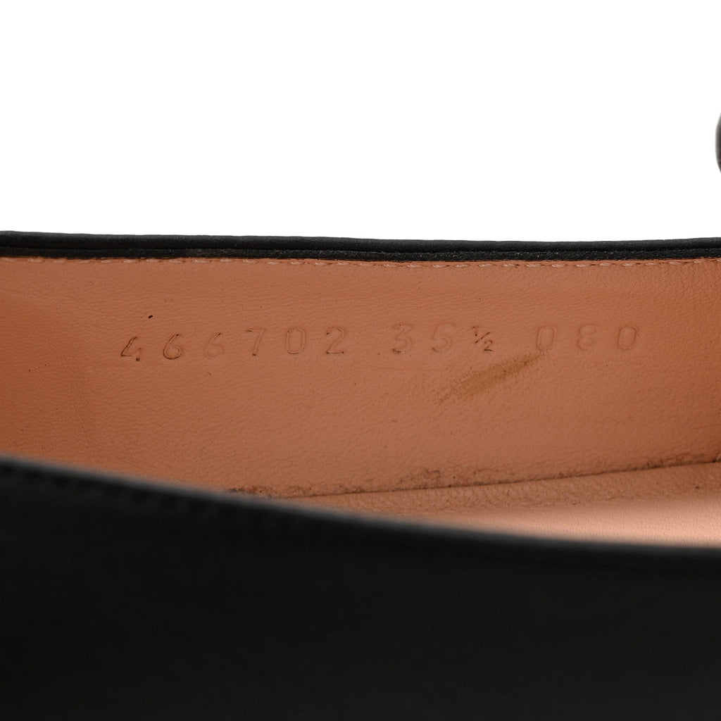 Gucci Calfskin Womens Horsebit Loafers 35.5 Black