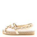 Gucci Canvas Crystal Embellished Espadrilles 36.5 Great White