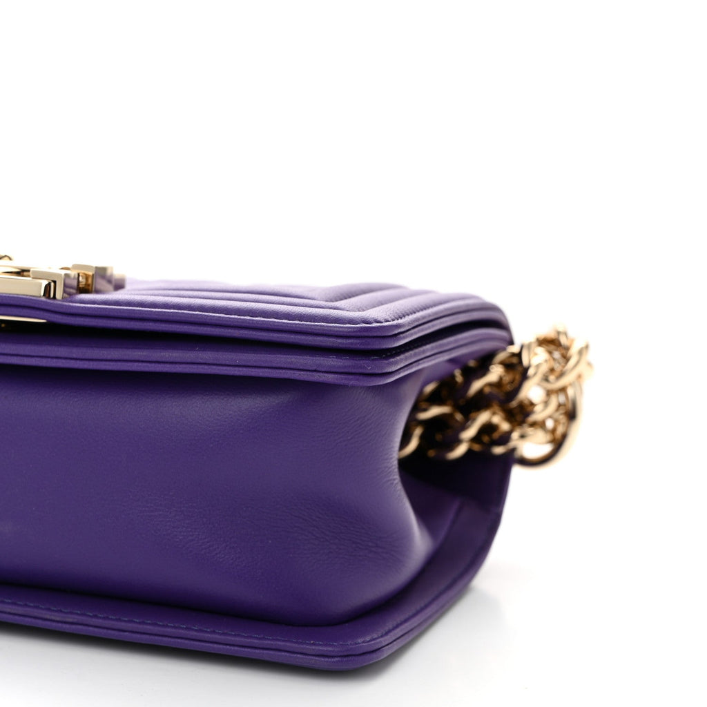 Chanel Calfskin Quilted Small Boy Flap Purple