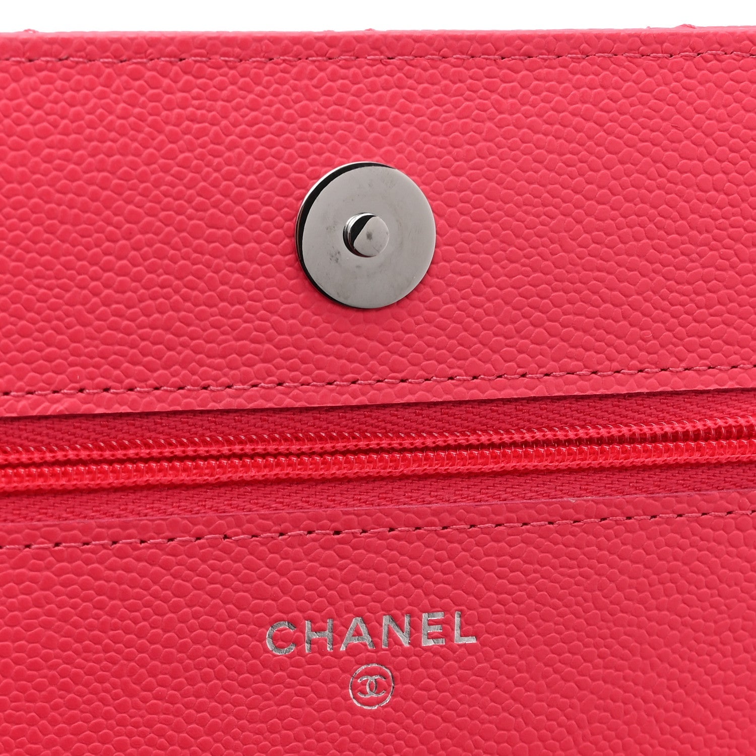 Chanel Caviar Quilted Wallet on Chain WOC Dark Pink