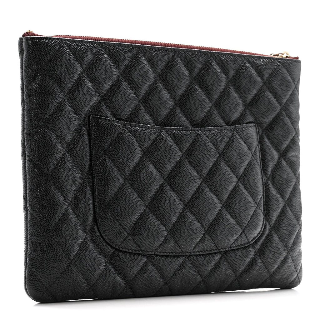 Caviar Quilted Medium Cosmetic Case Black