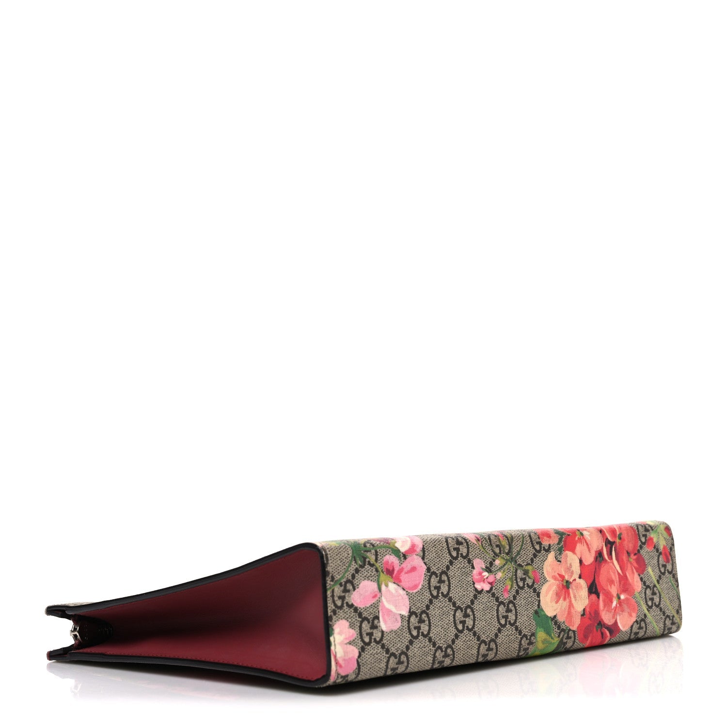 Gucci GG Supreme Monogram Blooms Large Cosmetic Case Beige Multicolor Dry Rose