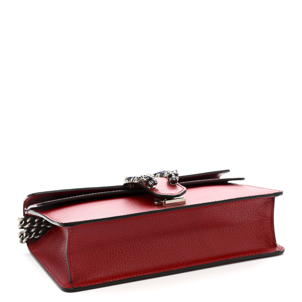 Gucci Dollar Calfskin Enamel Dionysus Shoulder Bag Hibiscus Red Electric Blue