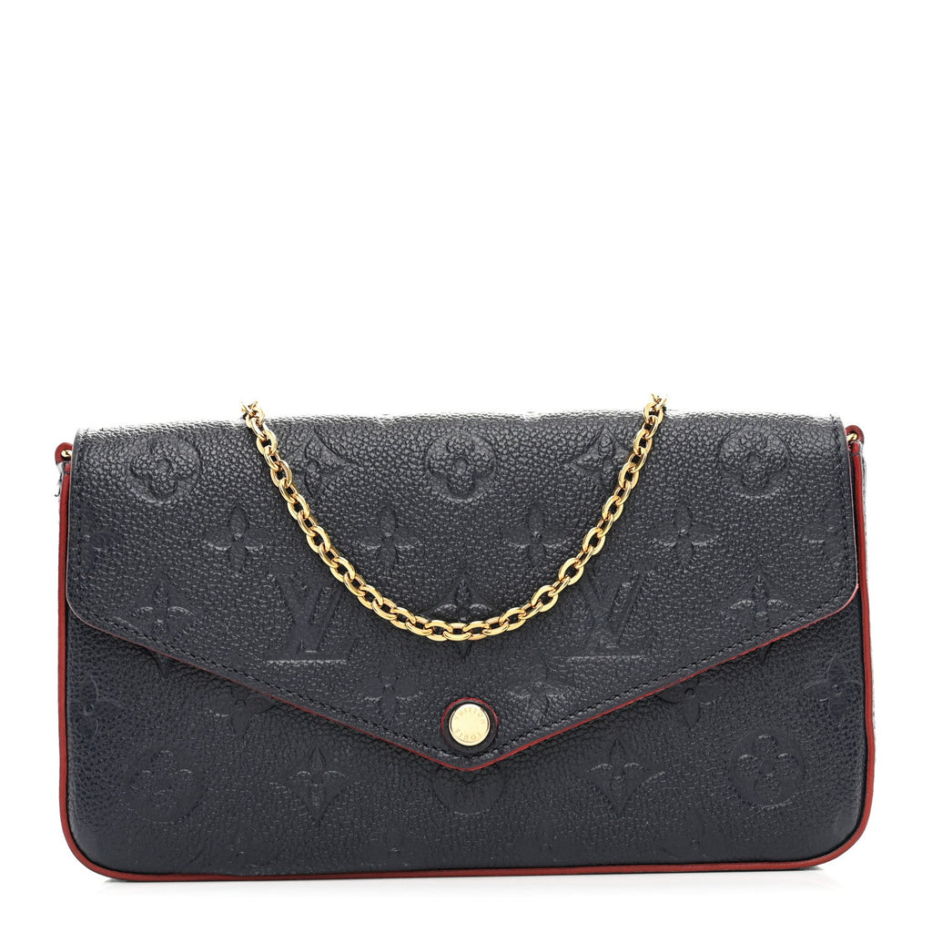 Louis Vuitton Empreinte Pochette Felicie Chain Wallet Marine Rouge
