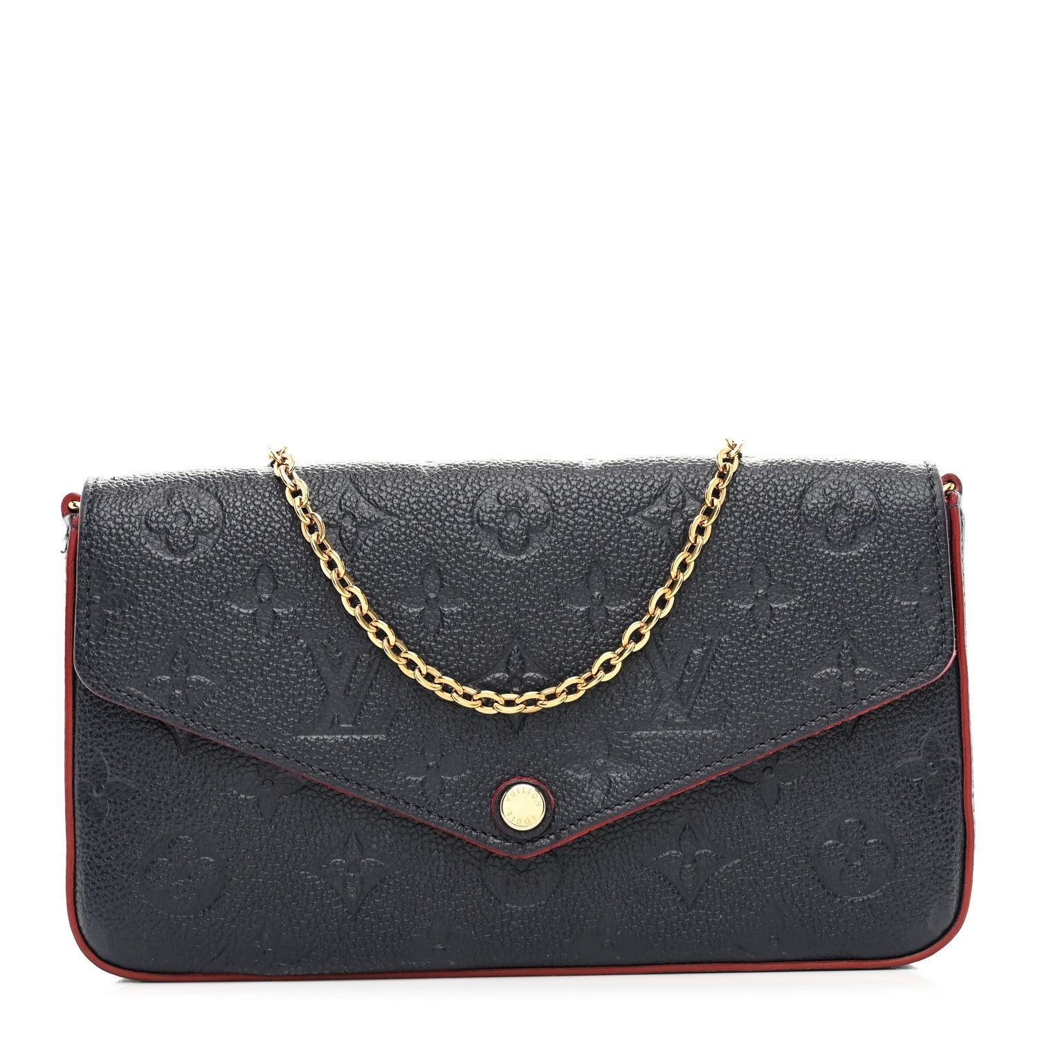 Louis Vuitton Empreinte Pochette Felicie Chain Wallet Marine Rouge