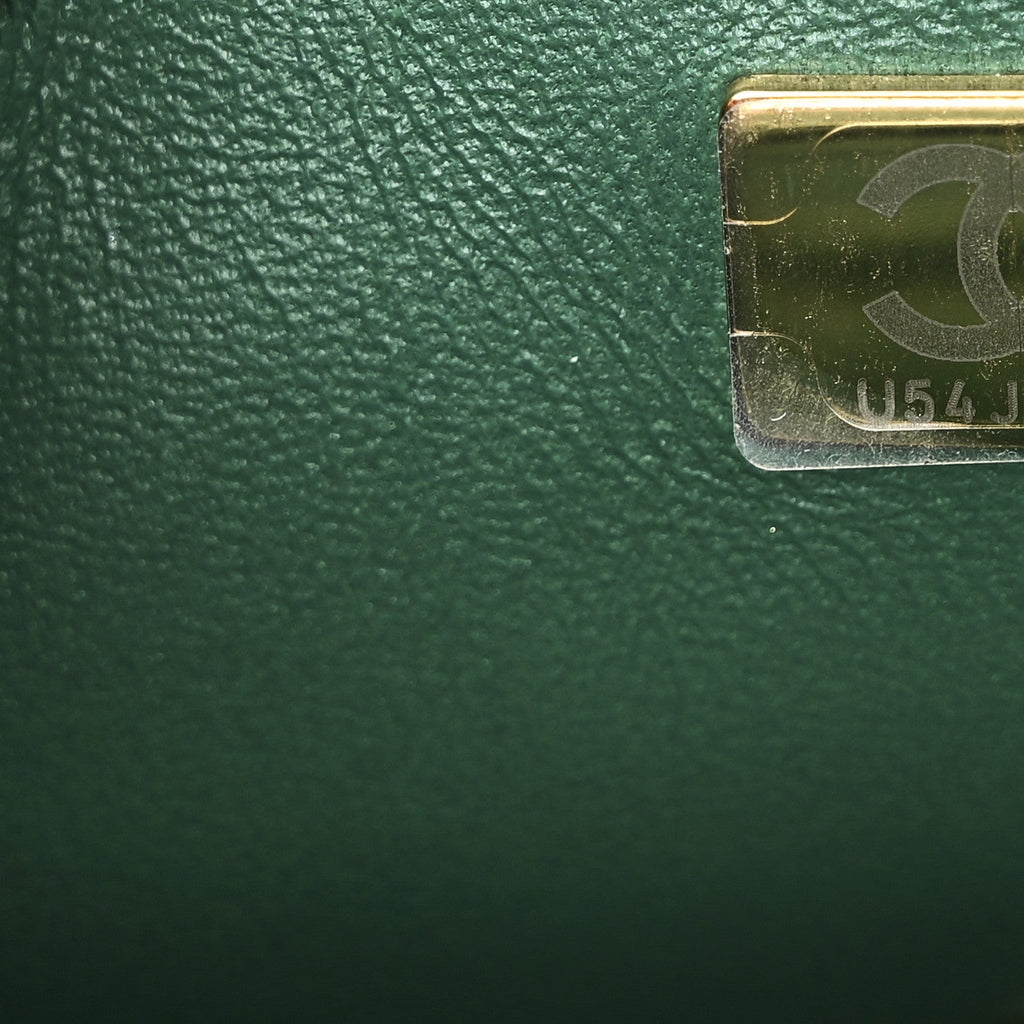 Chanel Iridescent Lambskin Quilted Mini Rectangular Flap Green