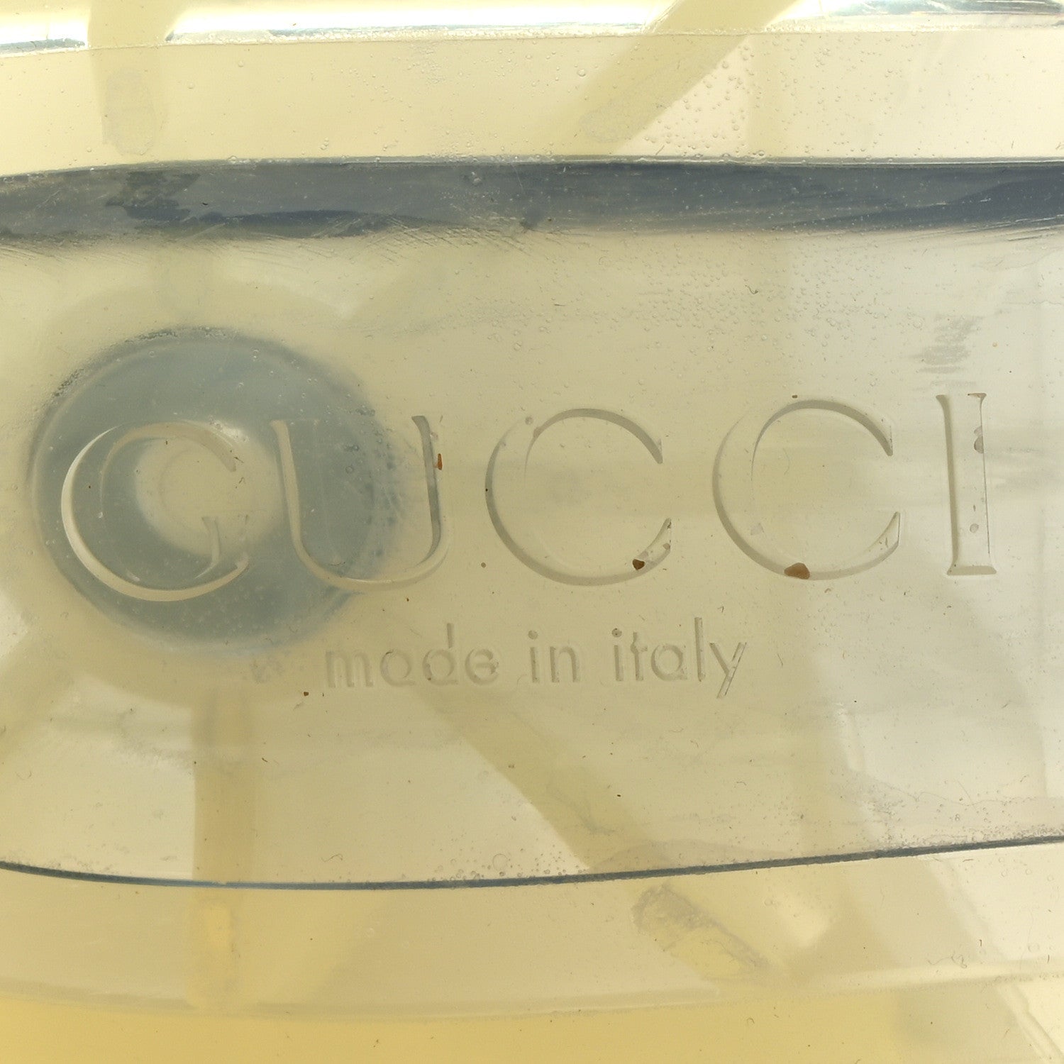 Gucci Rubber Gucci Logo Womens Platform 20/60mm Slide Sandals 39 Transparent