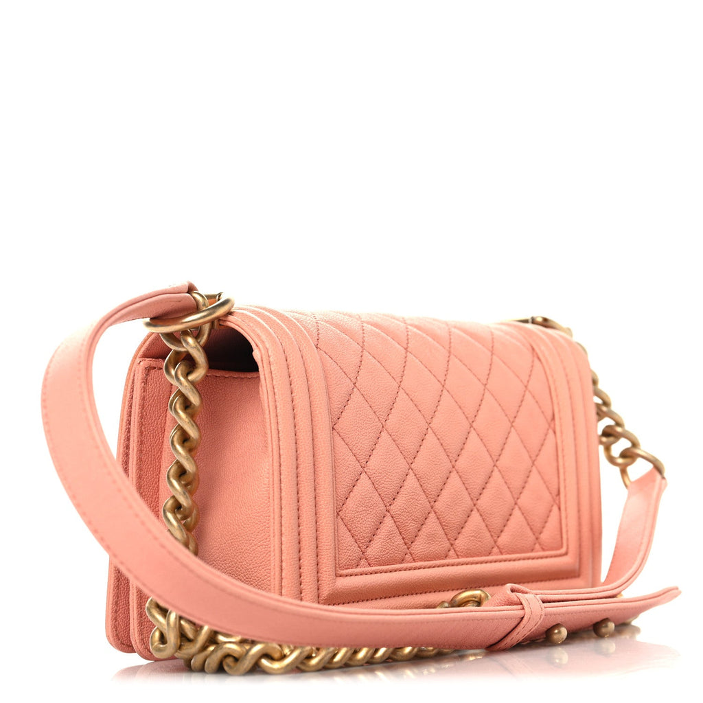 Chanel Caviar Quilted Small Boy Flap Light Pink