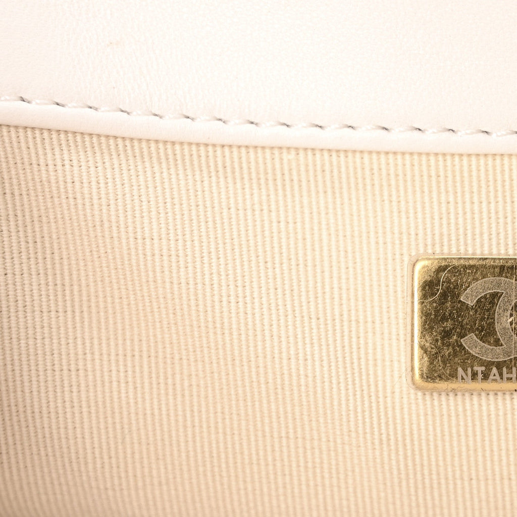 Chanel Lambskin Quilted Flap White