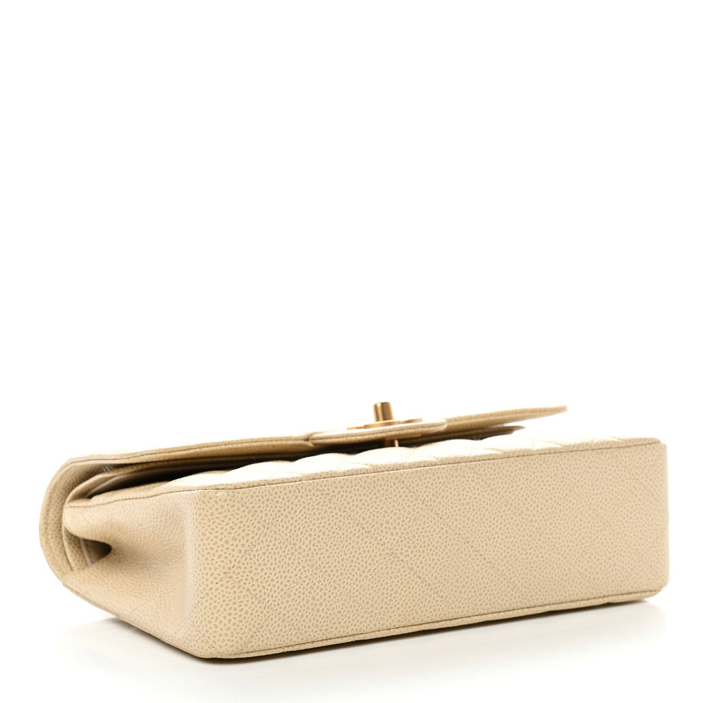 Chanel Caviar Quilted Small Double Flap Beige