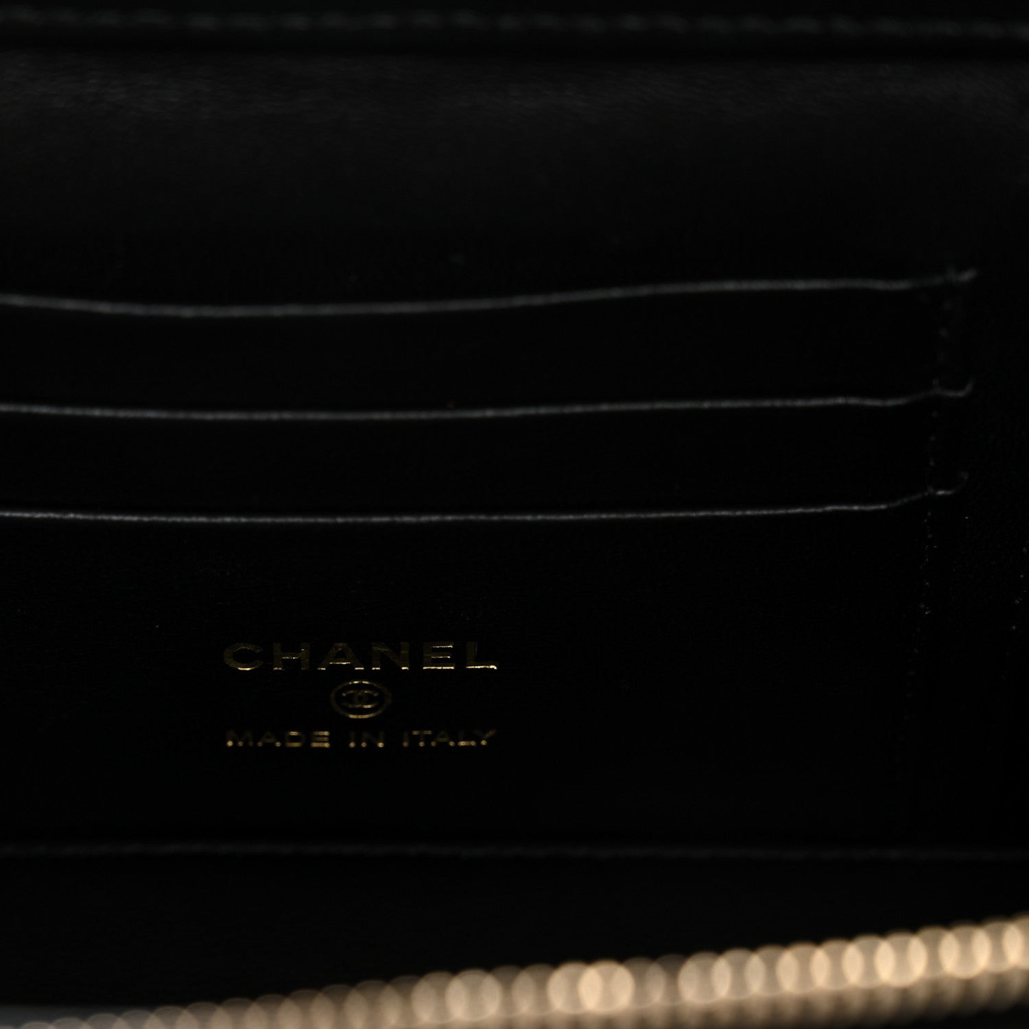 Chanel Caviar Quilted Sweetheart Vanity Case Black