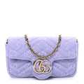 Gucci Denim GG Monogram Mini GG Marmont Shoulder Bag Light Purple