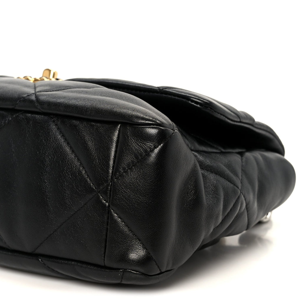 Chanel Goatskin Quilted Large Chanel 19 Flap Black