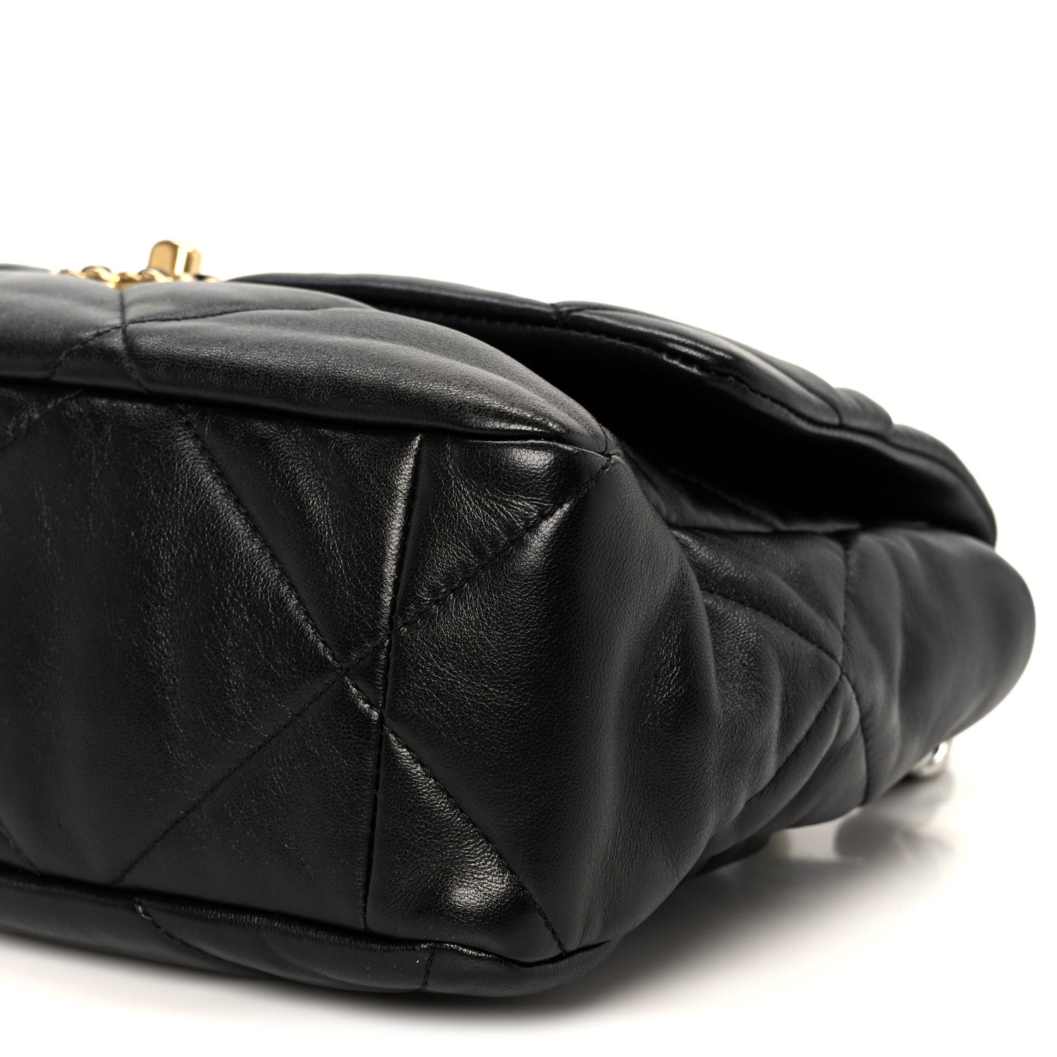 Chanel Goatskin Quilted Large Chanel 19 Flap Black