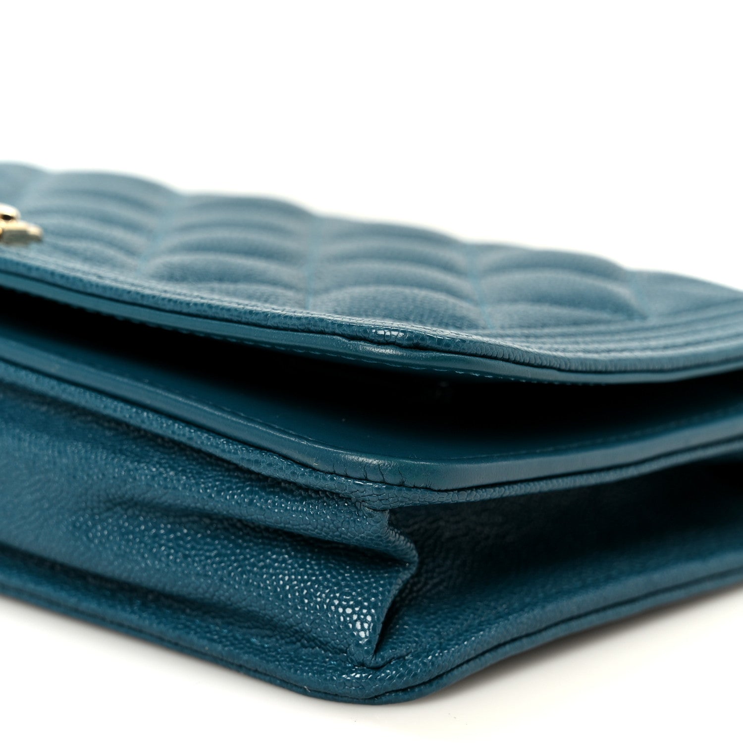 Chanel Caviar Quilted Boy Wallet On Chain WOC Blue