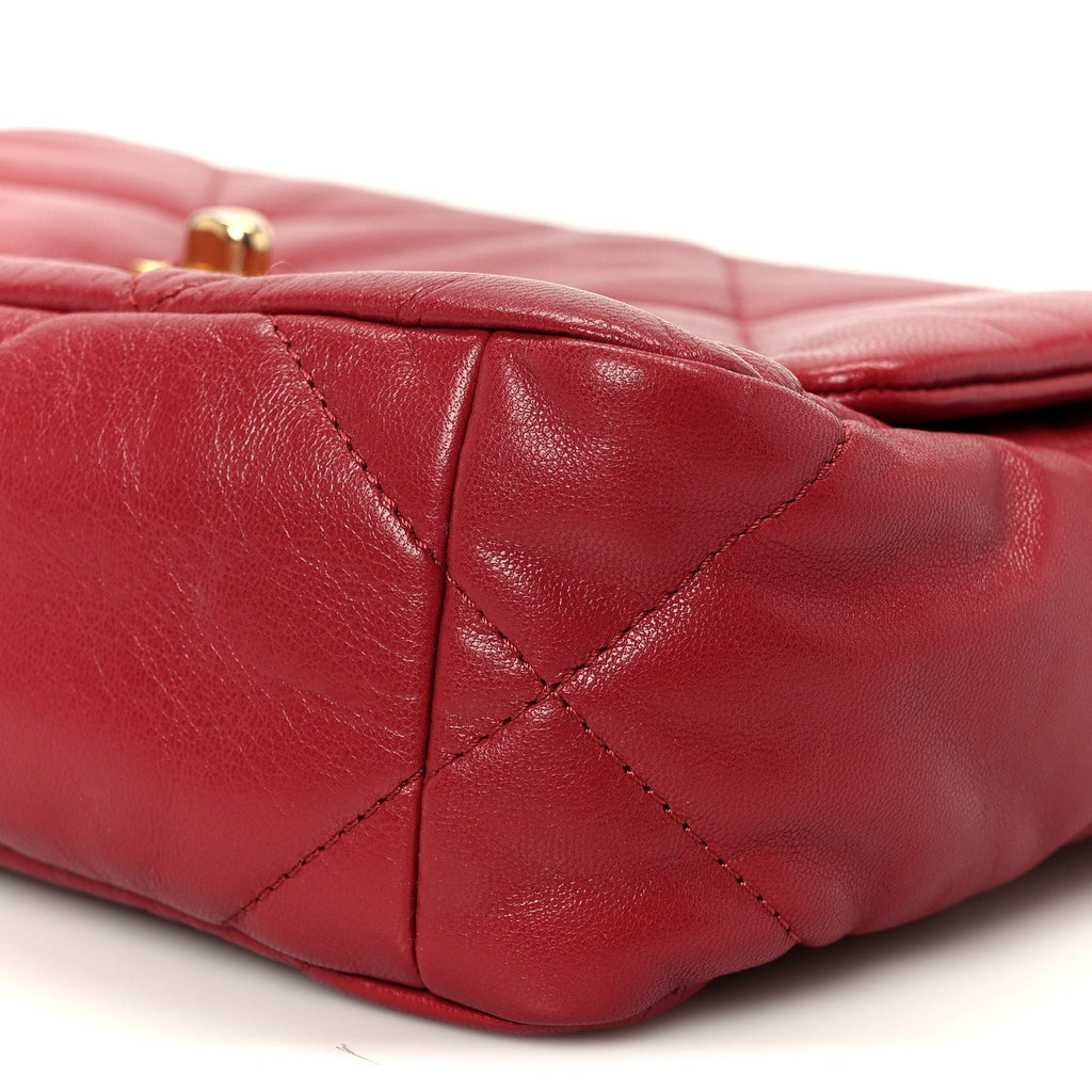 Chanel Goatskin Quilted Medium Chanel 19 Flap Red