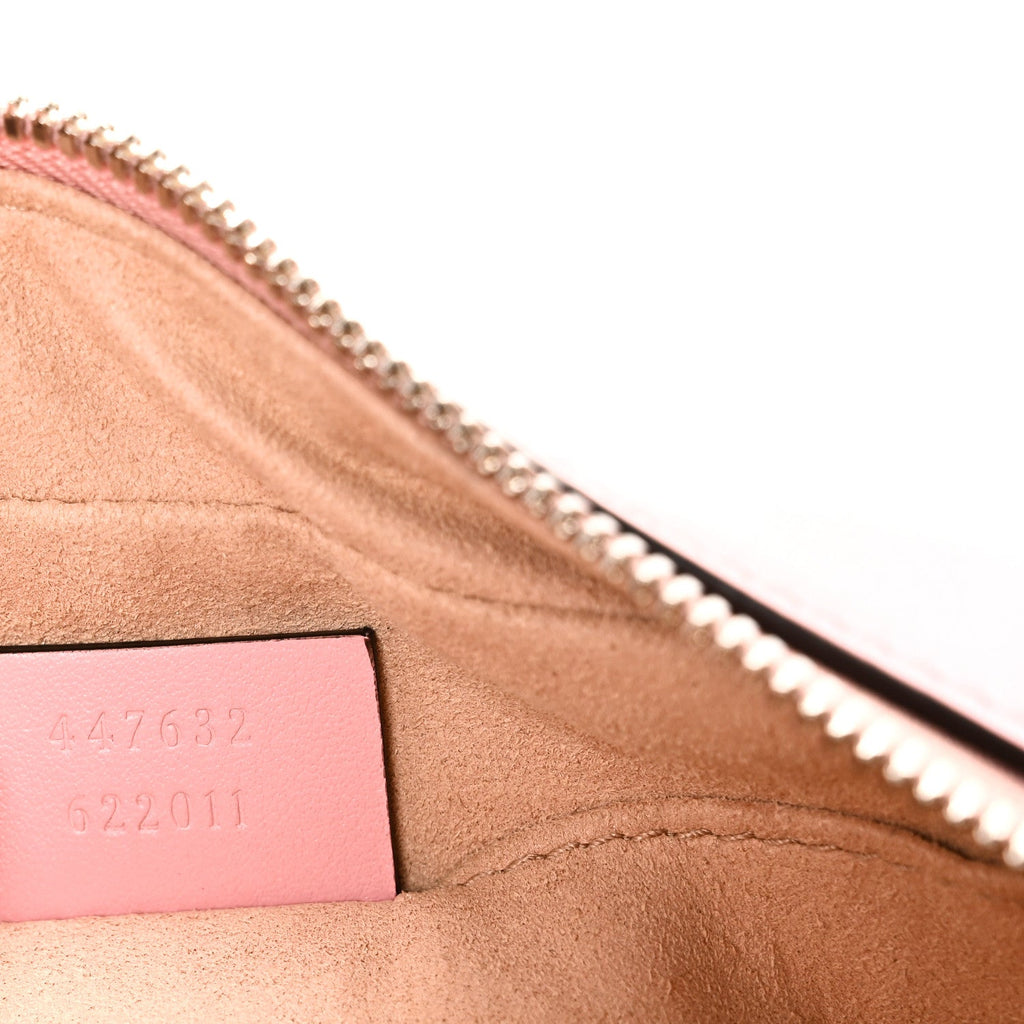 Gucci Calfskin Matelasse Small GG Marmont Chain Shoulder Bag Wild Rose