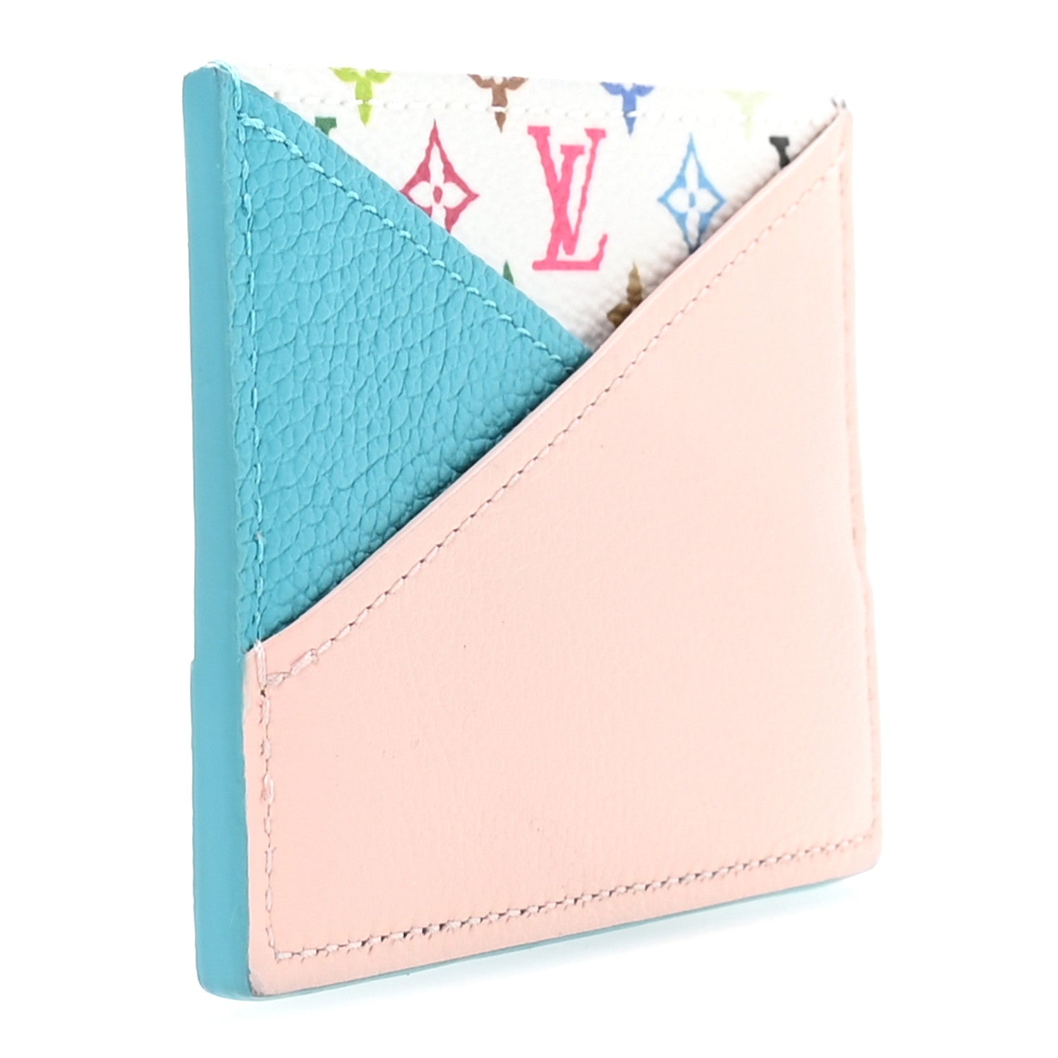 Louis Vuitton LV X TM Monogram Multicolor Criss-Cross Card Holder Kabira Blue Rose