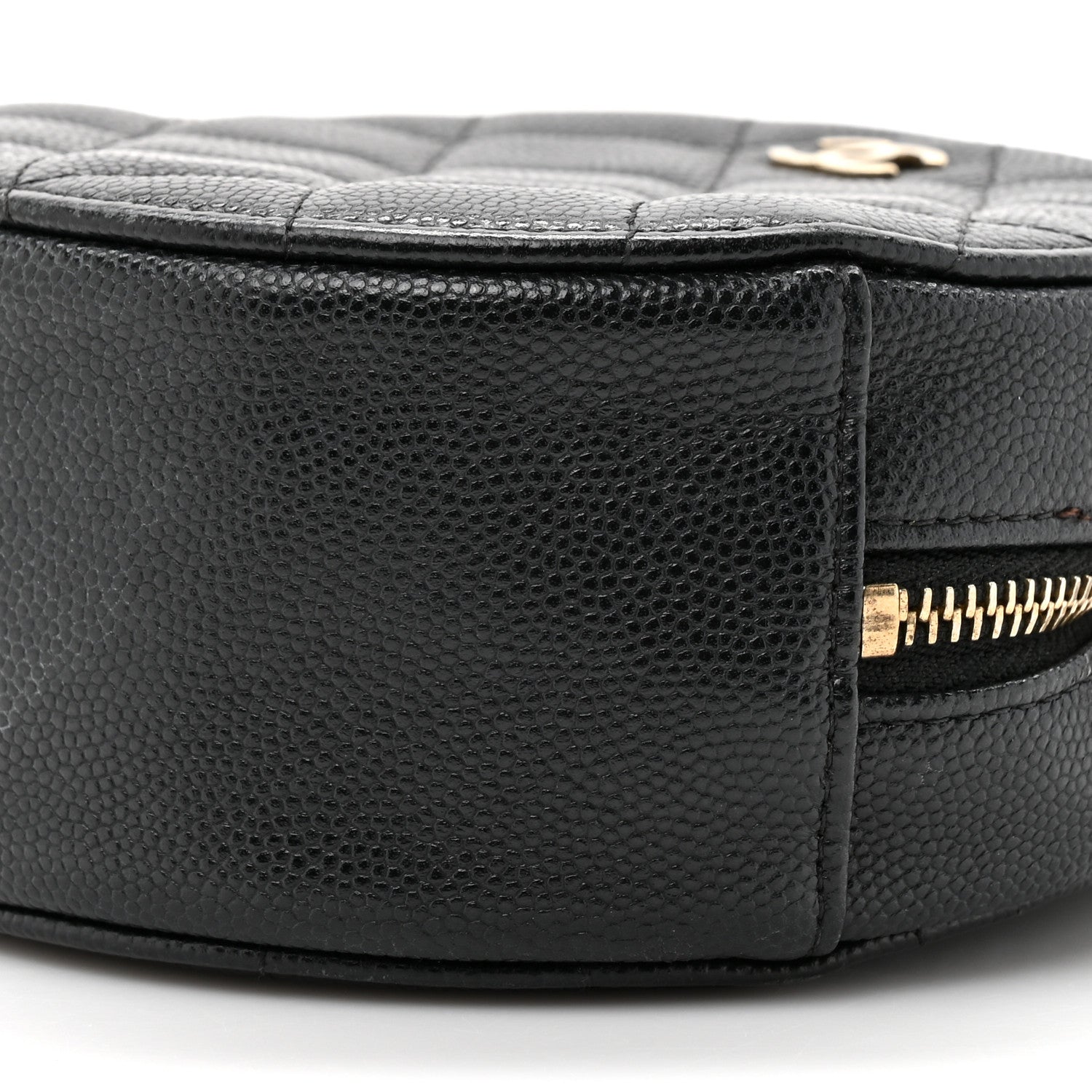 Chanel Caviar Quilted Round Clutch With Chain Black