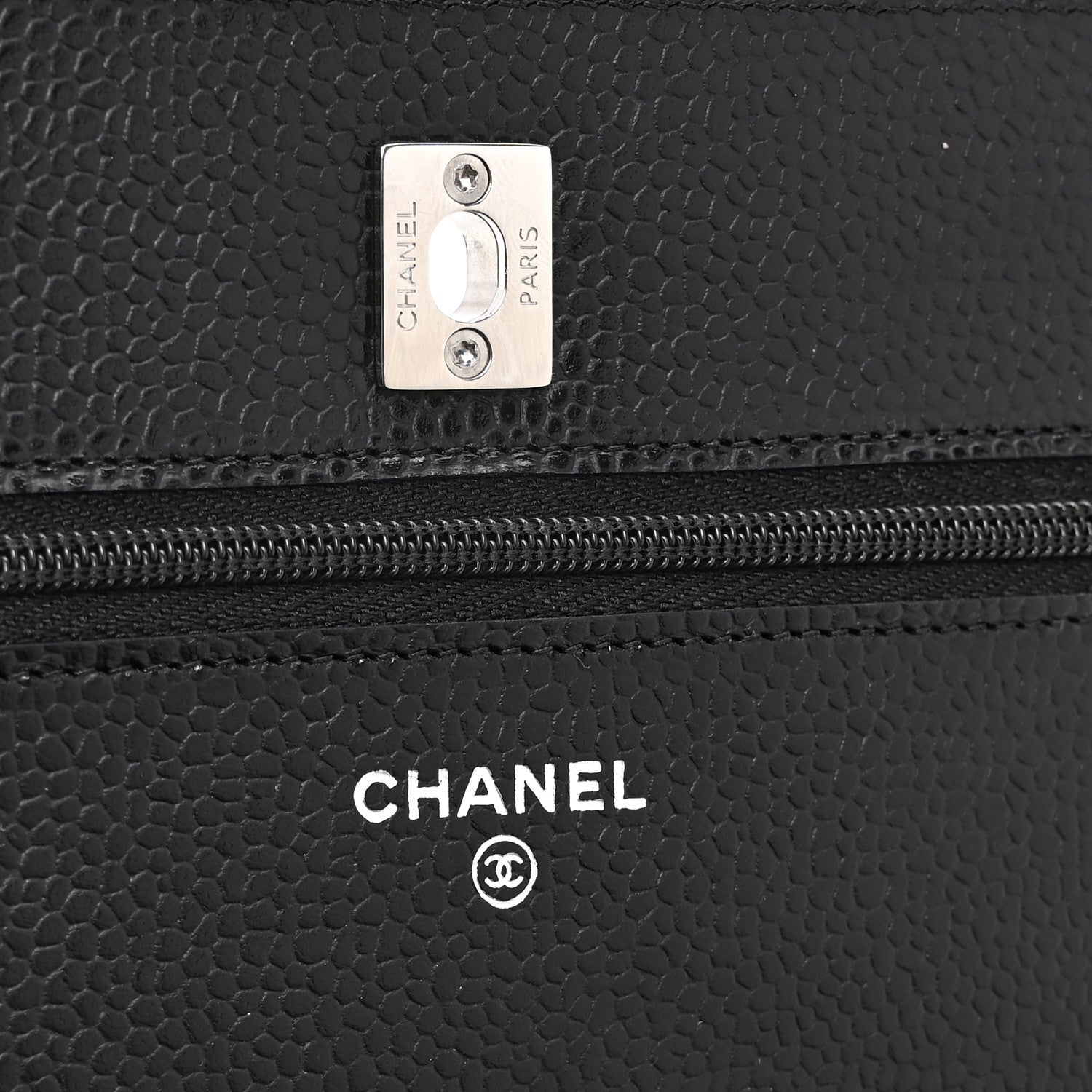 Chanel Caviar Quilted CC Turnlock Wallet On Chain WOC Black