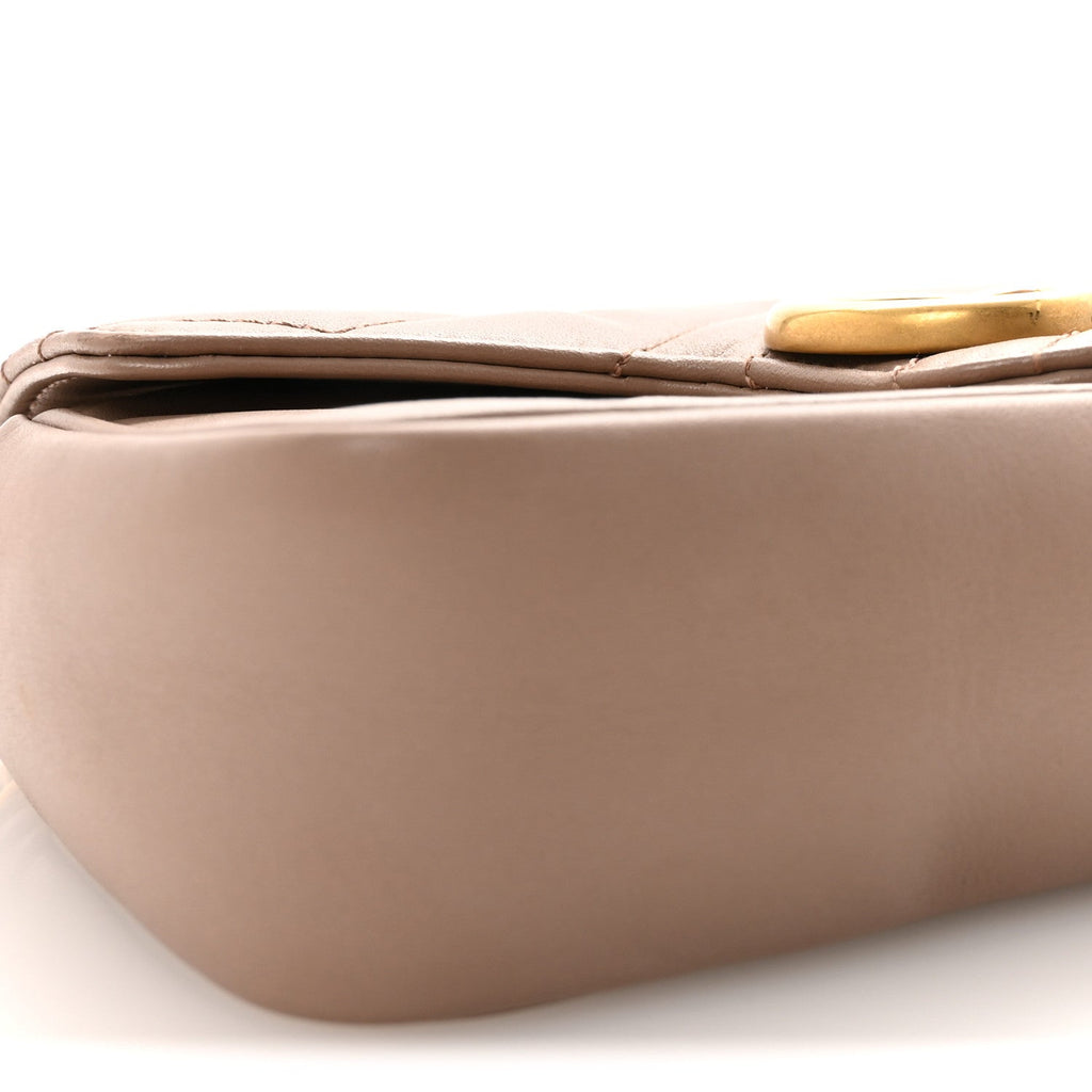 Gucci Calfskin Matelasse Super Mini GG Marmont Shoulder Bag Porcelain Rose