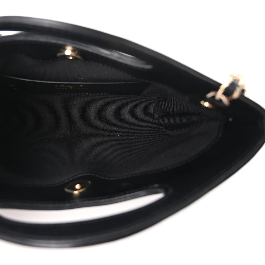 Chanel Shiny Crumpled Calfskin Quilted Nano 31 Shopping Bag Black