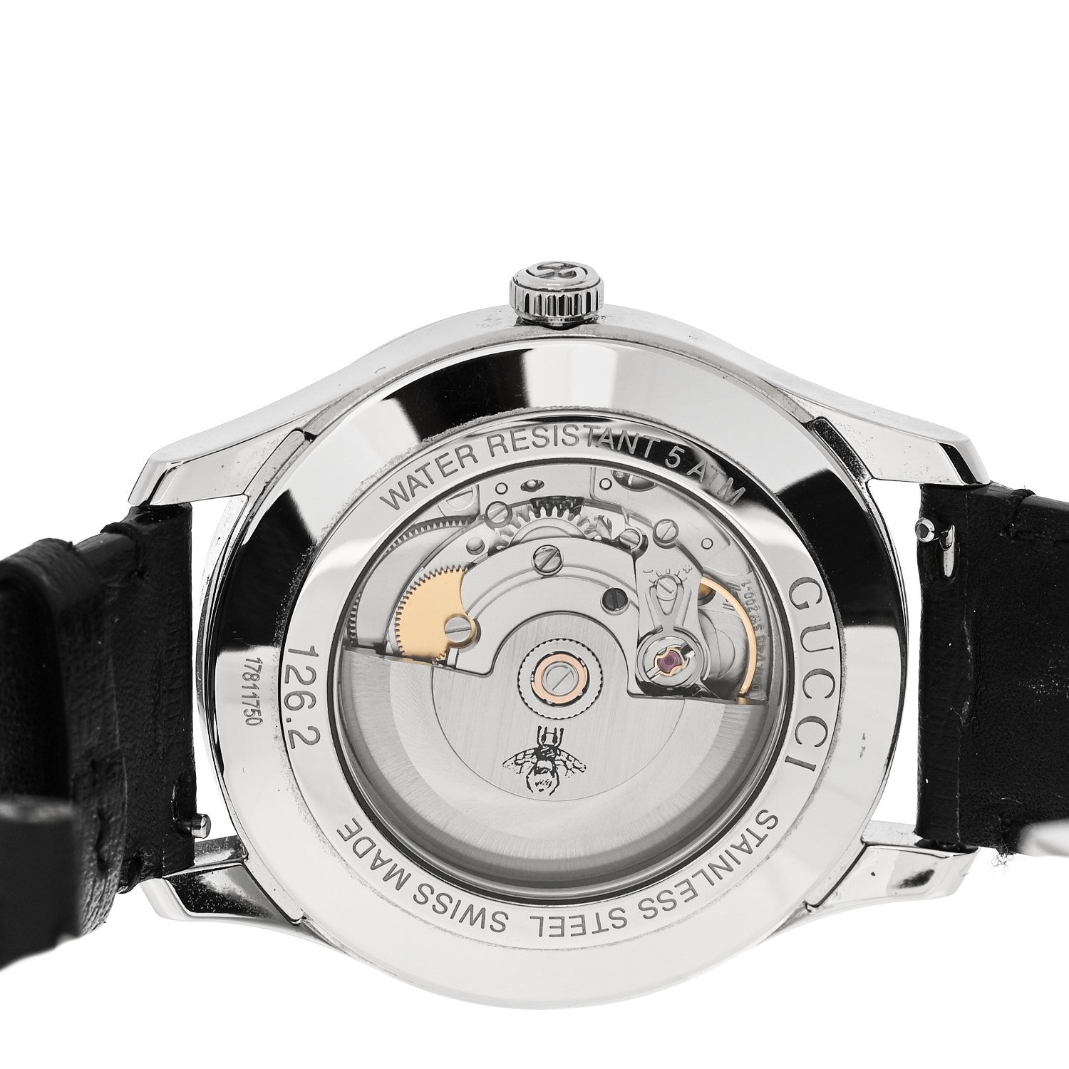 Gucci Stainless Steel Calfskin 42mm G-Timeless Bee Automatic Watch Black