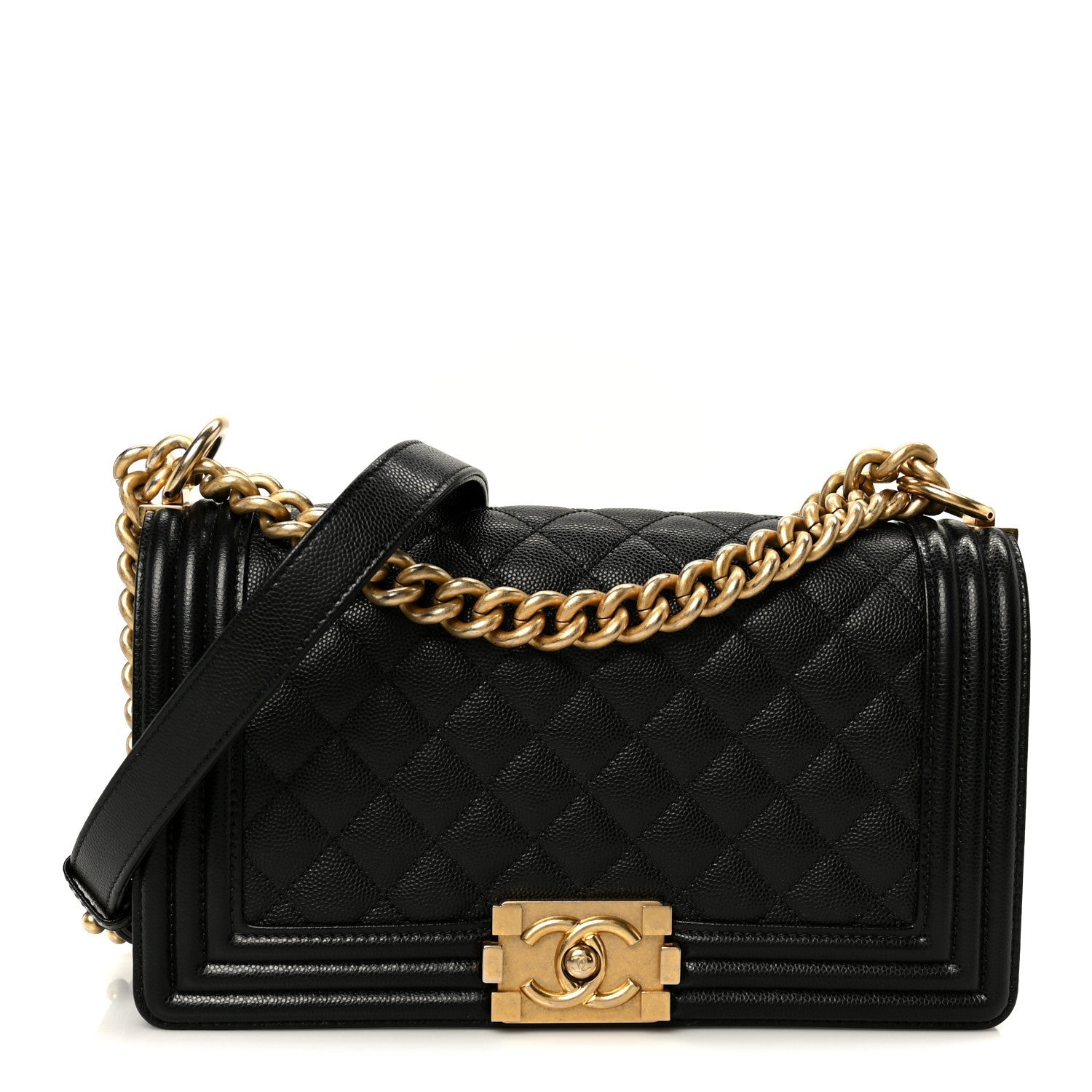 Chanel Caviar Quilted Medium Boy Flap Black