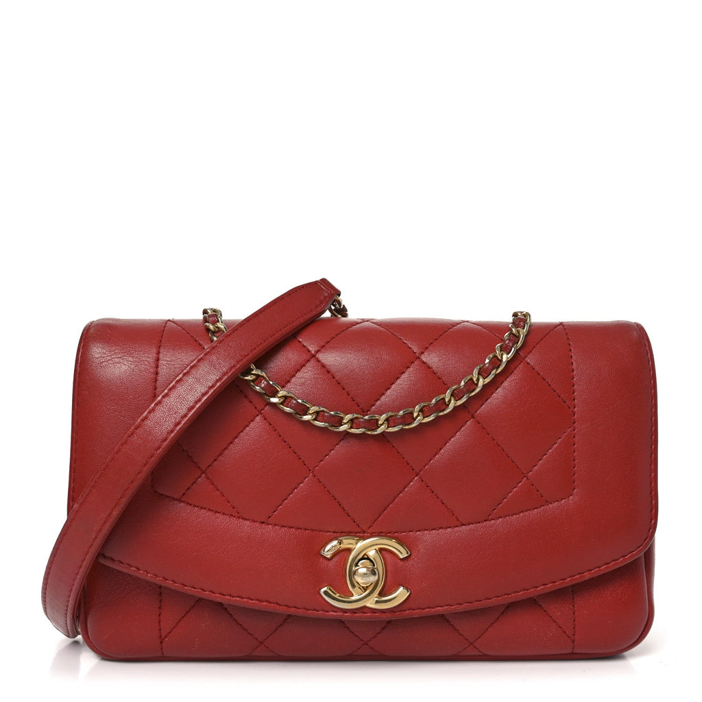 Chanel Lambskin Quilted Small Single Flap Red