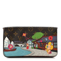 Louis Vuitton Monogram 2022 Christmas Animation China Chengdu Pochette Felicie Chain Wallet Red