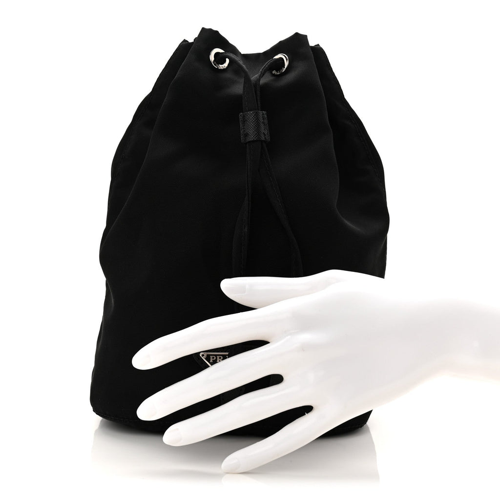 Prada Nylon Vela Drawstring Pouch Black