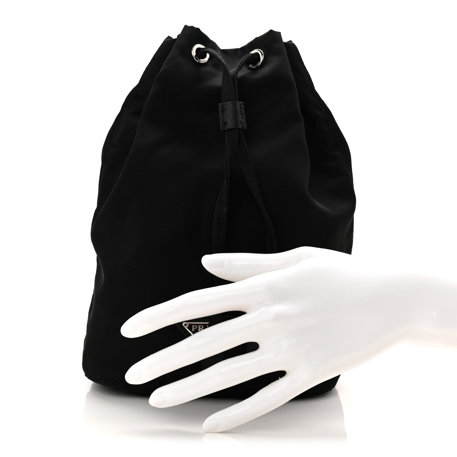 Prada Nylon Vela Drawstring Pouch Black