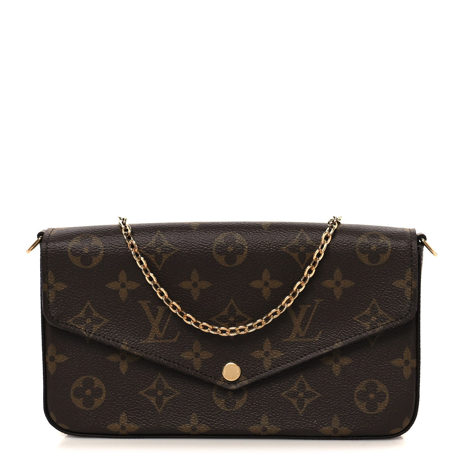 Louis Vuitton Monogram Pochette Felicie Chain Wallet Fuchsia