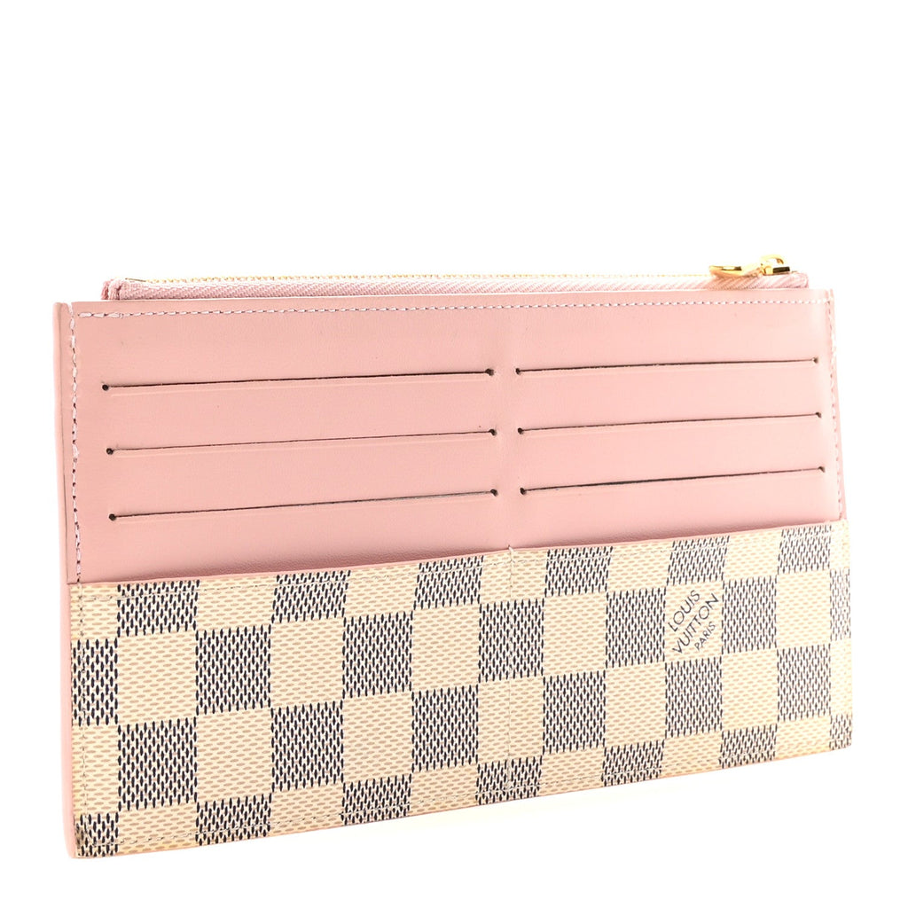 Louis Vuitton Damier Azur Slim Purse Rose Ballerine