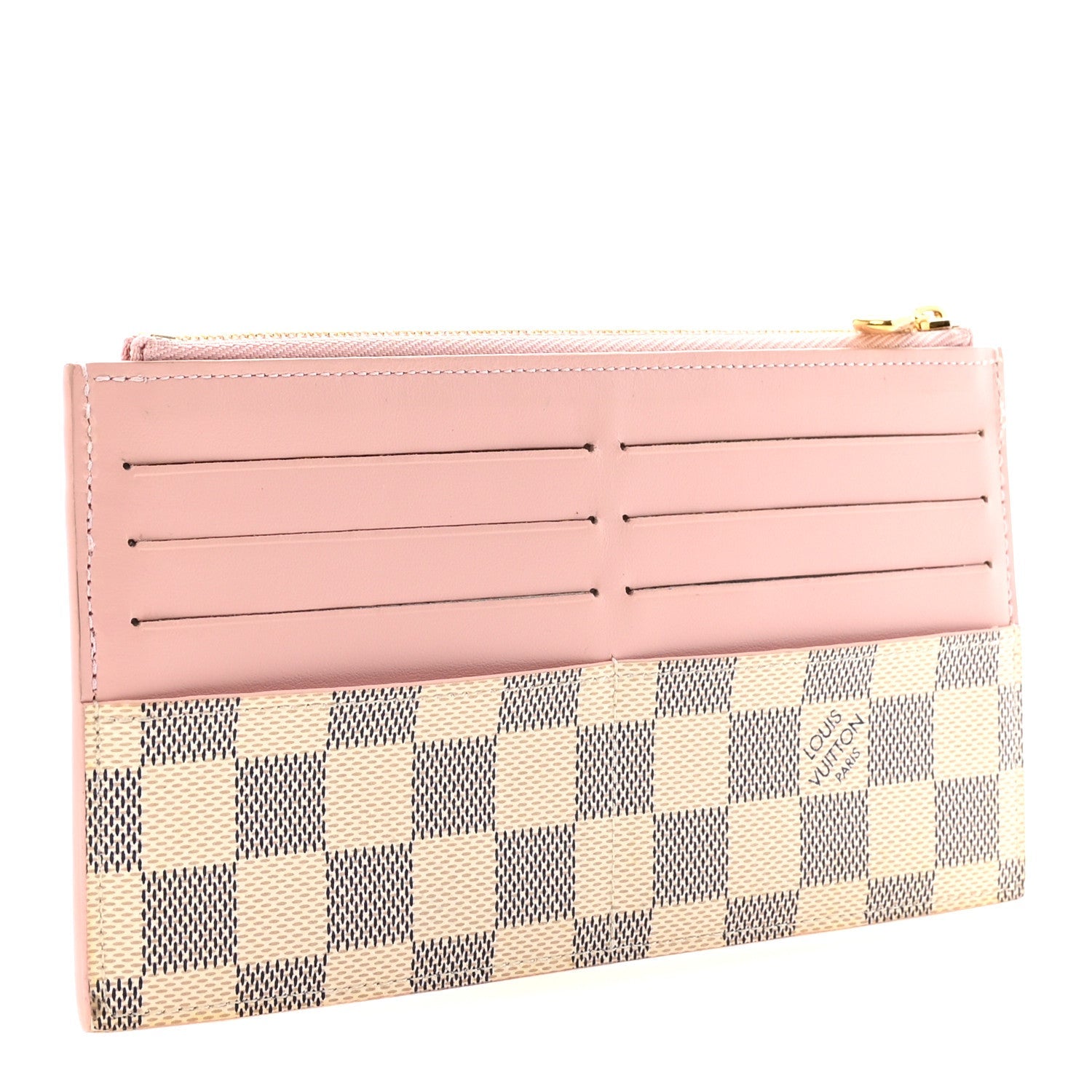 Louis Vuitton Damier Azur Slim Purse Rose Ballerine
