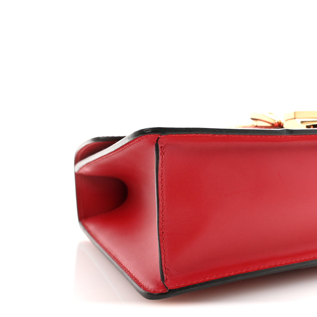 Gucci Calfskin Small Sylvie Shoulder Bag Hibiscus Red