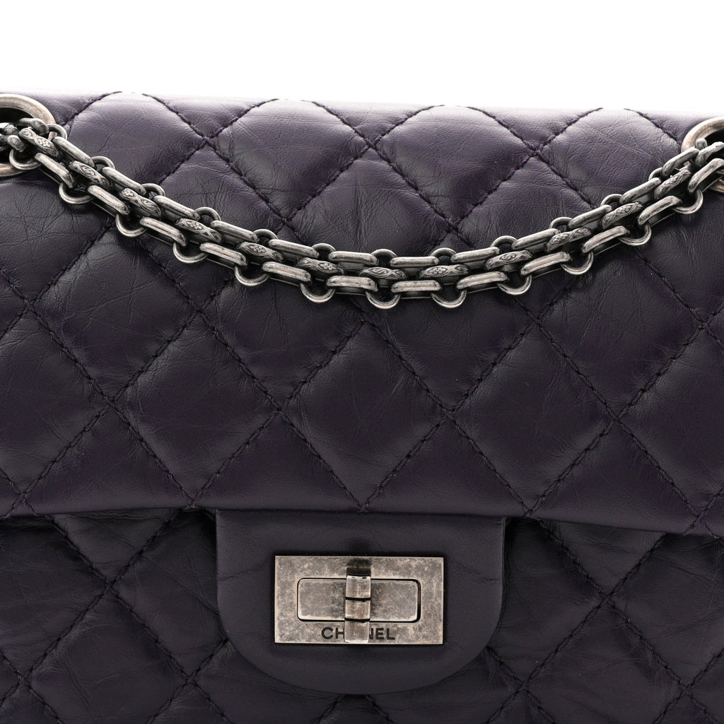 Chanel Aged Calfskin Quilted 2.55 Reissue Mini Flap Dark Purple