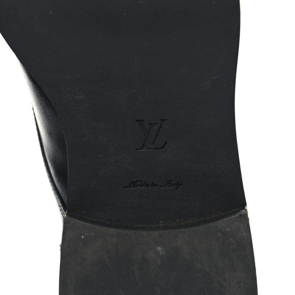 Louis Vuitton Calfskin LV Black Heart Flat Ranger Boots 37 Black