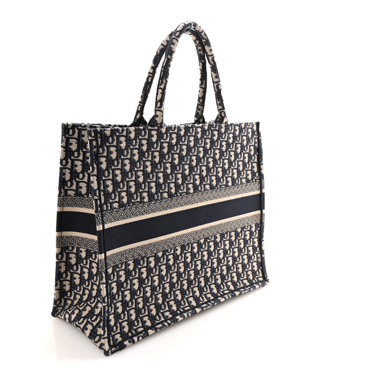 Christian Dior Oblique Large Book Tote Blue Multicolor