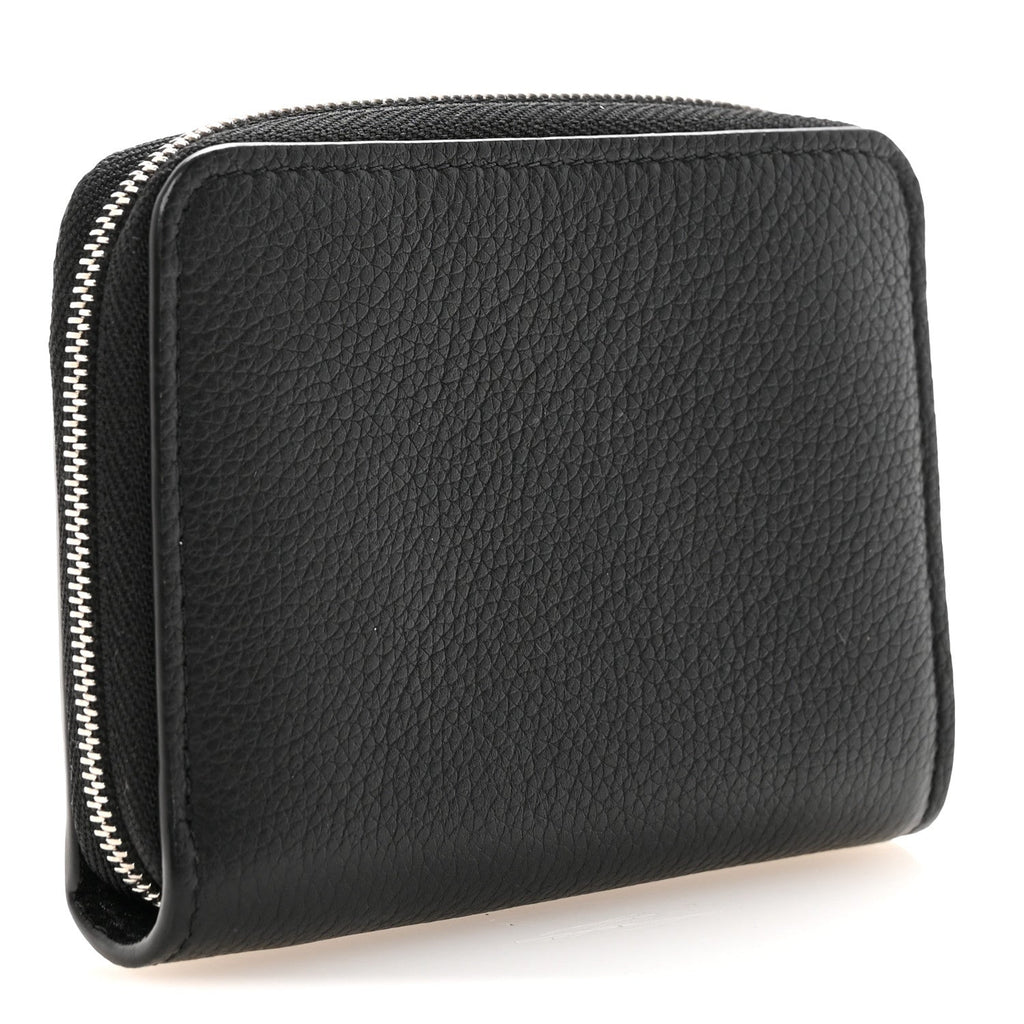 Louis Vuitton Calfskin Lockme Zippy Coin Purse Black