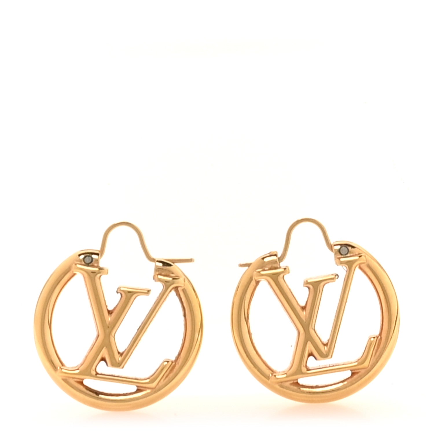 Louis Vuitton Metal Small Louise Hoop Earrings Gold